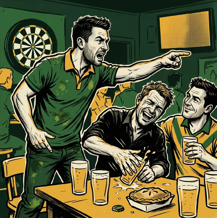 Mates arguing at the pub